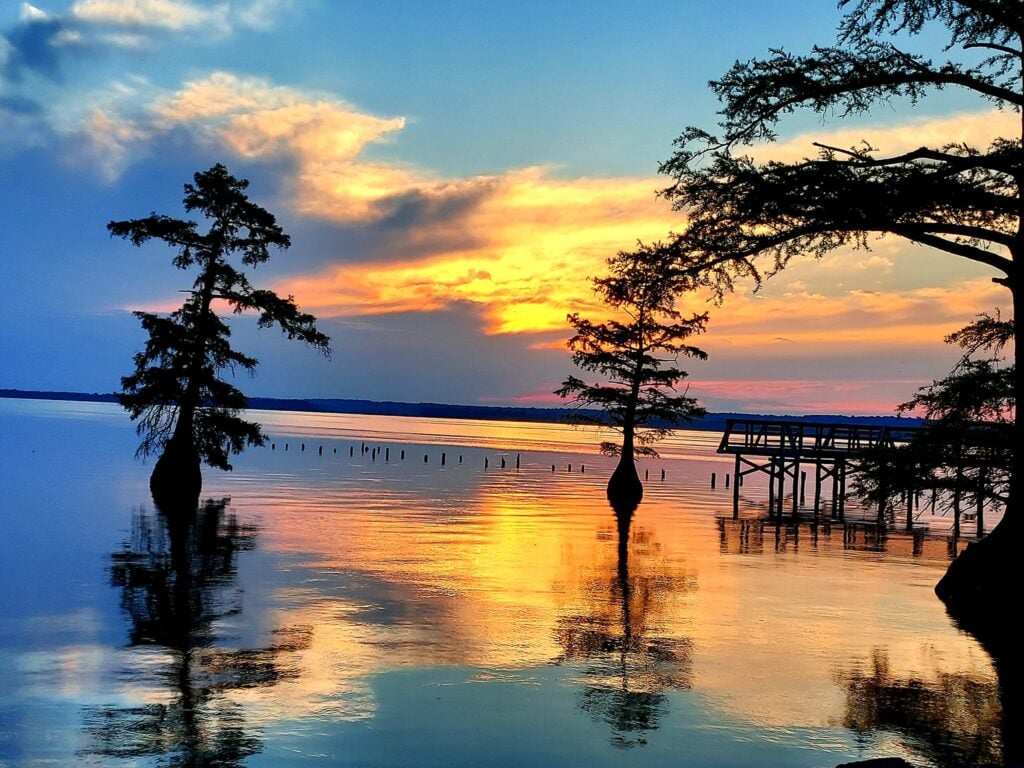 blue sky and sunset